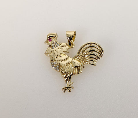 Plated Dainty Rooster Pendant*