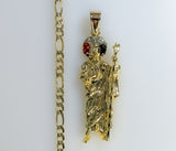 Plated Saint Jude 4mm Figaro Chain Necklace