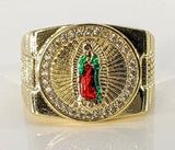 Plated Multicolor Virgin Mary Men Adjustable Ring