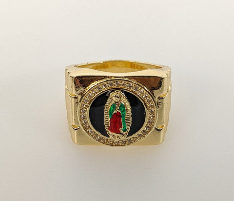 Plated Multicolor Virgin Mary Men Ring