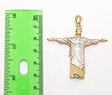 Plated Tri-Color Open Arm Jesus Whole Body Pendant