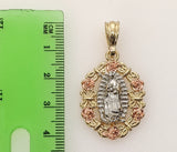 Plated Tri-Color Virgin Mary Pendant