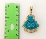 Plated Buddha 4mm 14K Diamond Figaro Chain Necklace