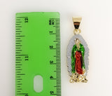 Plated Multicolor Virgin Mary 5mm Figaro Chain Necklace