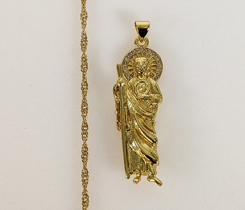 Plated Saint Jude Twist Chain Necklace