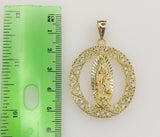 Plated Virgin Mary 3mm Figaro Chain Necklace