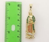 Plated Virgin Mary 4mm Figaro Chain Necklace