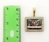 Plated The Last Supper 3mm Figaro Chain Necklace