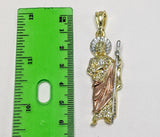 Plated Tri-Color Saint Jude Thaddaeus Pendant