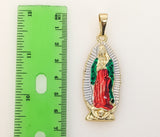Plated Multicolor Virgin Mary 4mm Figaro Chain Necklace