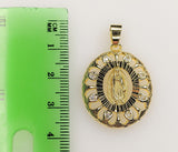 Plated Virgin Mary 3mm Rope/Braided Chain Necklace