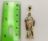 Plated Tri-Color Saint Jude 3mm Rope/Braided Chain Necklace