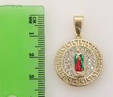 Plated Multicolor Virgin Mary Pendant