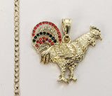 Plated Rooster 3mm Cuban Chain Necklace