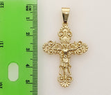 Cross Saint Jude Double Pendants Charms 3mm Figaro Plated Necklace