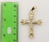 Plated Tri-Color Cross Pendant