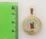 Plated Multicolor Virgin Mary 3mm Figaro Chain Necklace
