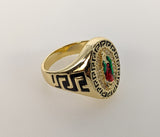 Plated Multicolor Virgin Mary Men Ring