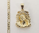 Plated Jesus 4mm Figaro Chain Necklace