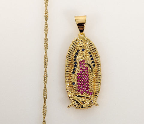 Plated Virgin Mary Twist Chain Necklace*