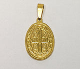 Stainless Steel Gold Saint Benedict Pendant