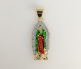 Plated Multicolor Virgin Mary Pendant