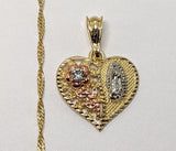 Plated Tri-Gold Virgin Mary Twist Chain Necklace