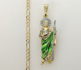 Plated Multicolor Saint Jude 4mm Figaro Chain Necklace