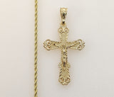 Plated Cross 2mm Rope/Braided Chain Necklace