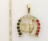 Plated Rooster 3mm Figaro Chain Necklace