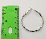 Rhodium Plated 35mm Hoop Earring
