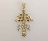 Plated Tri-Color Holy Cross of Caravaca Pendant