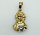 Plated Tri-Color Sacred Heart of Jesus Pendant