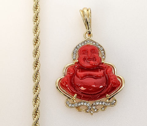 Plated Buddha 4mm Rope/Braided Chain Necklace