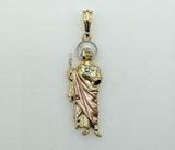 Plated Large Tri-Color Saint Jude Pendant