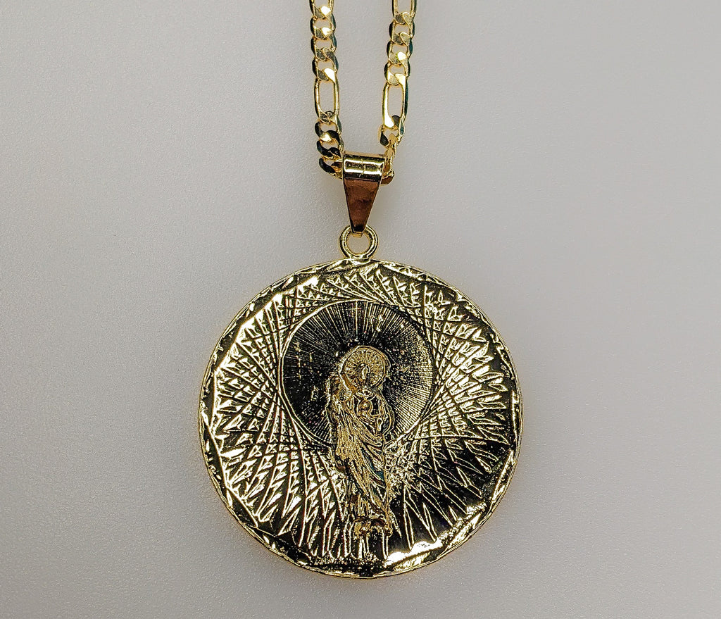 Plated Saint Jude 3mm Figaro Chain Necklace