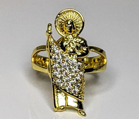 Plated Saint Jude Adjustable Ring