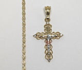 Plated Cross 3mm Star Chain Necklace