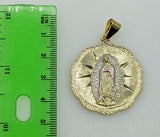 Plated Tri-Color Virgin Mary 5mm Figaro Chain Necklace