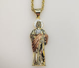 Gold plated Saint Jude necklace pendant | Patron Saint of Lost Causes