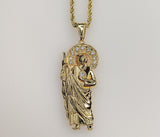 Gold plated Saint Jude necklace pendant | Patron Saint of Lost Causes