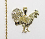 Plated Rooster 2mm Rope/Braided Chain Necklace