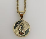 Plated Virgin Mary 3mm Rope/Braided Chain Necklace