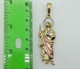 Plated Large Tri-Color Saint Jude Pendant