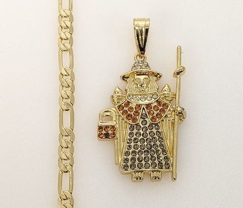 Plated Holy Infant of Atocha 5mm Figaro Chain Necklace