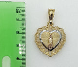 Plated Tri-Color Virgin Mary 4mm Figaro Chain Necklace