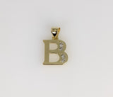 Plated Letter Initial "B" Pendant