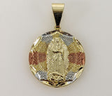 Plated Tri-Color Virgin Mary Pendant