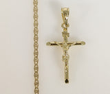 Plated Cross 3mm Star Chain Necklace