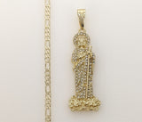 Plated Saint Jude 3mm Figaro Chain Necklace